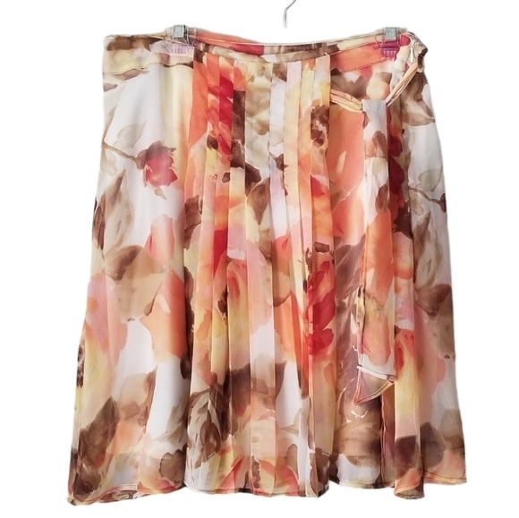AGB Flowy Floral Pleated Skirt Size 10 - Picture 1 of 8